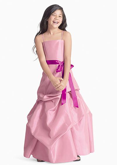 flower girls dress with pick up detail