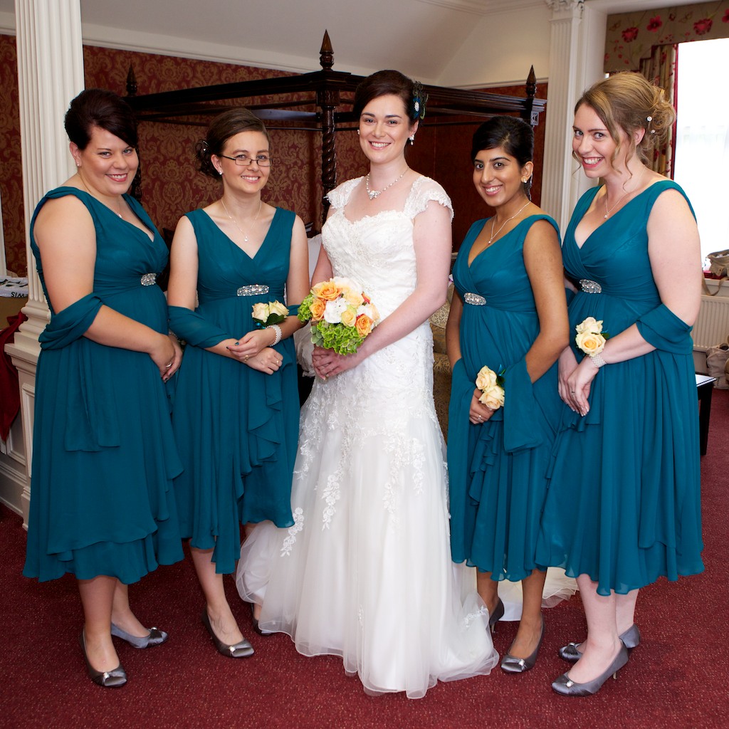 teal blue bridesmaid dresses