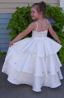 Ivory and Victorian Lilac Layered Flower Girl Dress