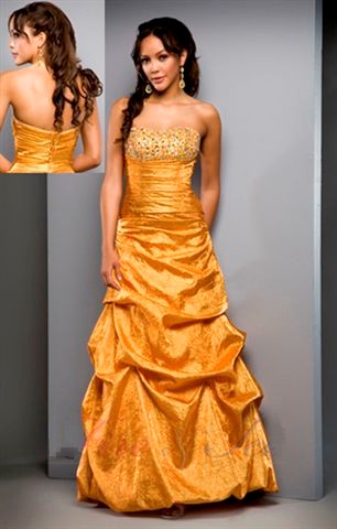 tangerine prom ball gown
