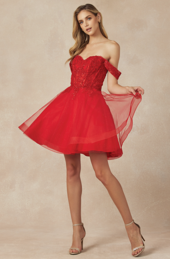 red after prom dress