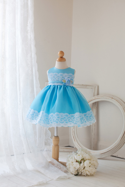 turquoise and white baby girl dresses