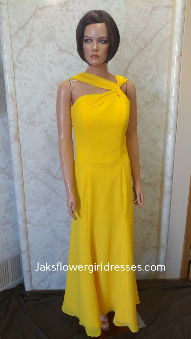 long yellow bridesmaid dresses
