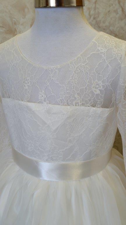 lace illusion neckline and sleeves