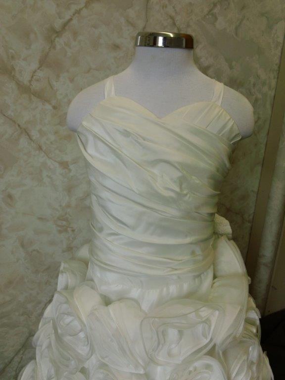 ivory rosette flower girl dress