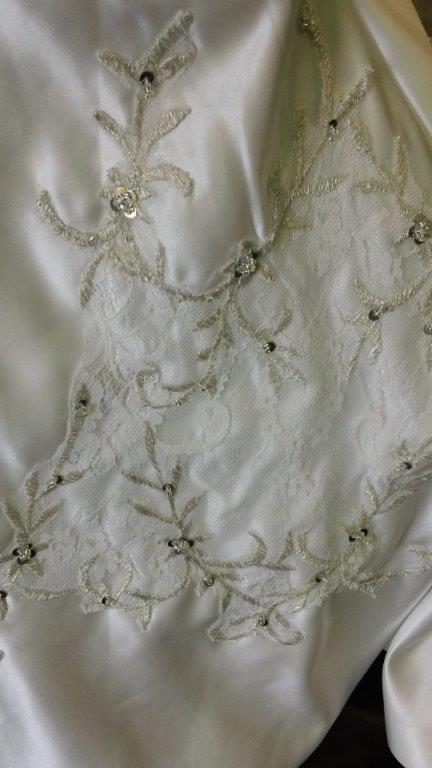 embroidered lace fabric details