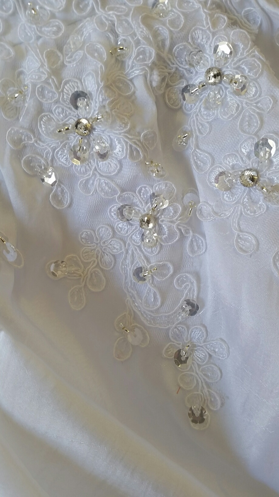 lace appliques and beading