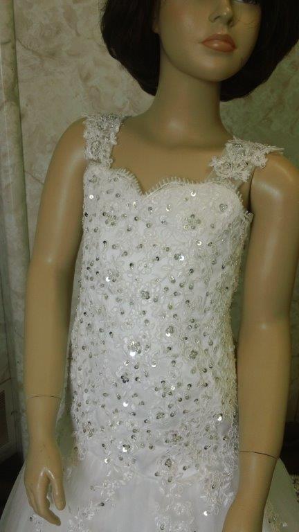 lace applique scattered with beading
