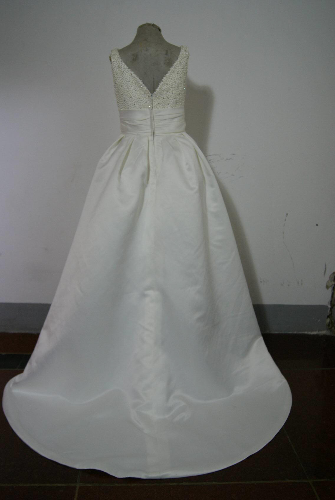 Sweetheart beaded flower girl dress, miniature wedding gown