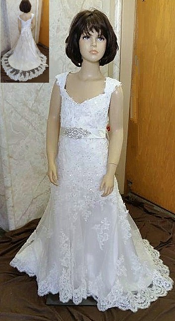 Jr bride dress with beaded waist sash