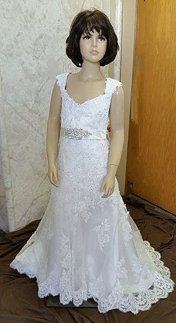 Jr bride dress with lace train