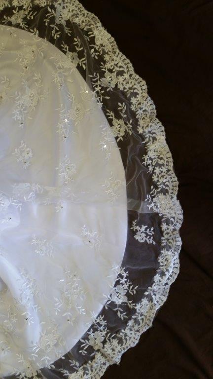 flower girl dress with lace train