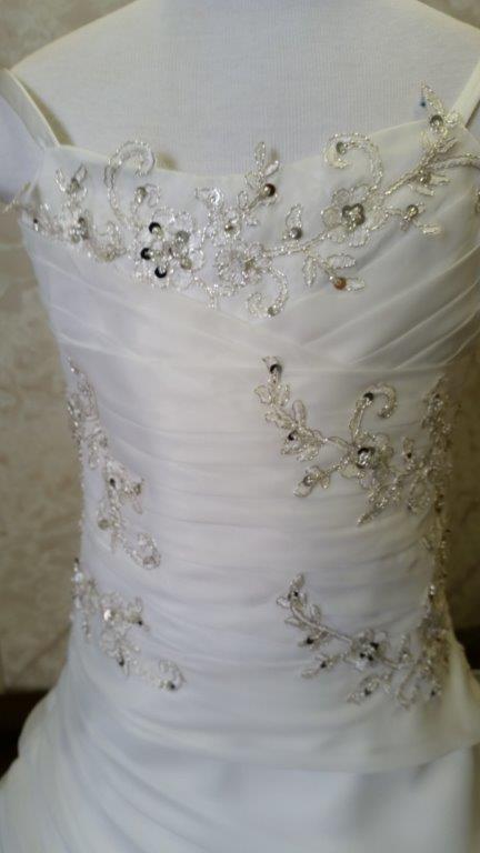 draped bodice with lace 