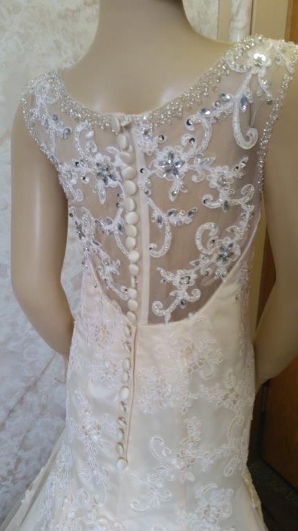 embroidered lace illusion back
