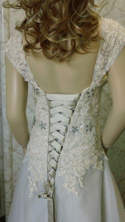 lace flower girl dress with corset back