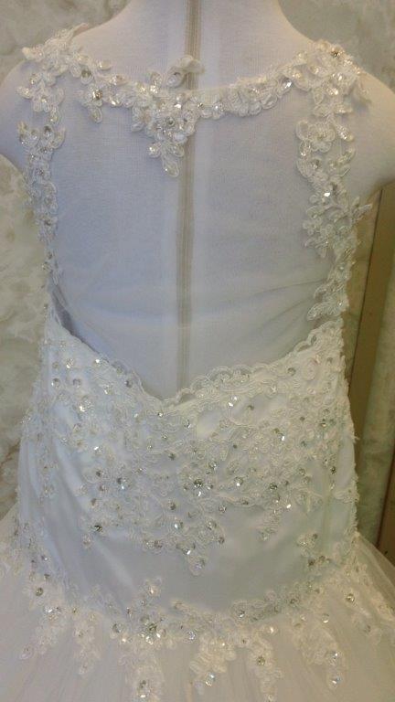 open back embellished with beaded lace
