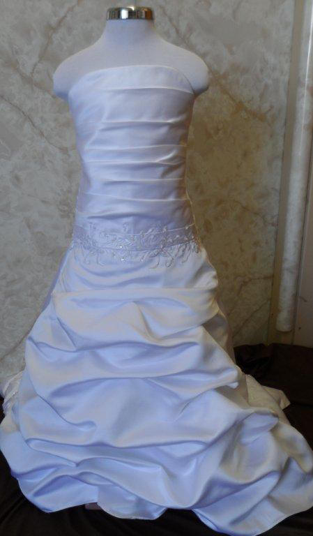 draped satin miniature bridal gown