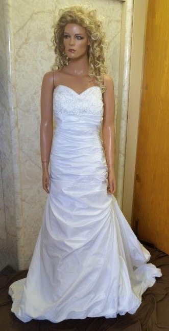 Satin strapless sweetheart bridal gown