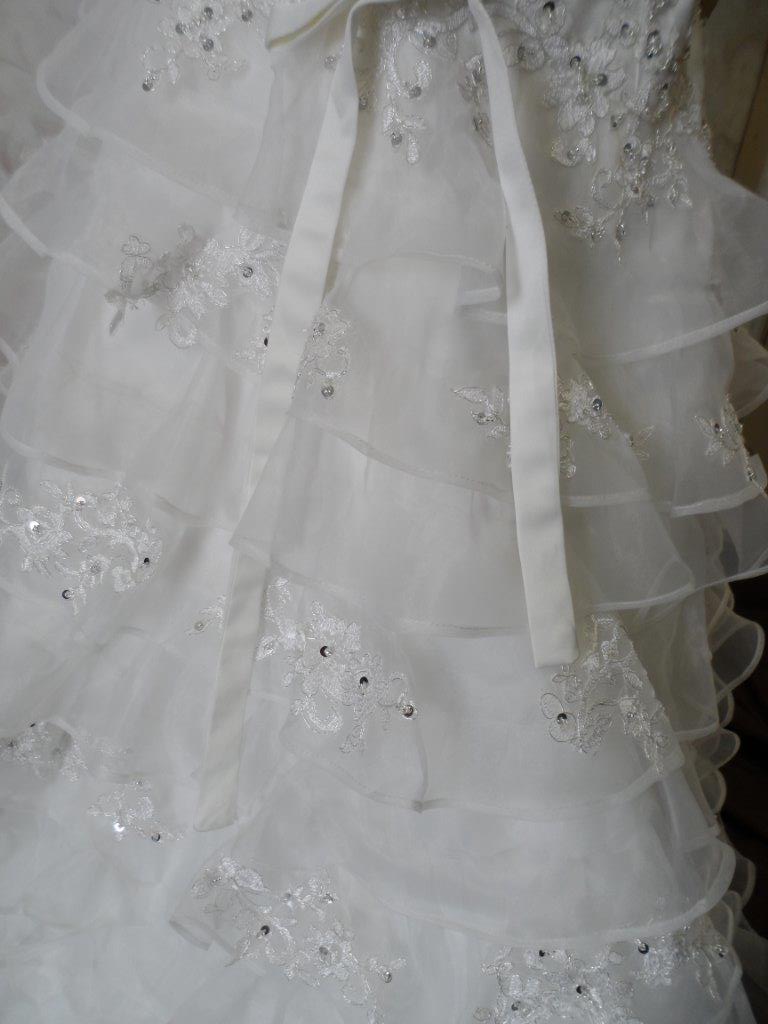 tiered ruffle skirt miniature wedding gown