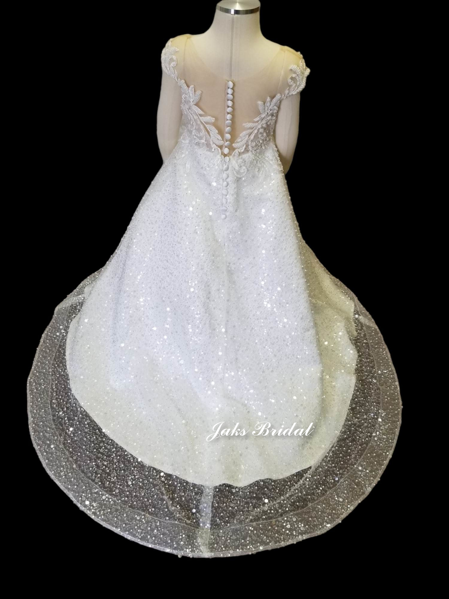 infant sequin and pearl wedding dress