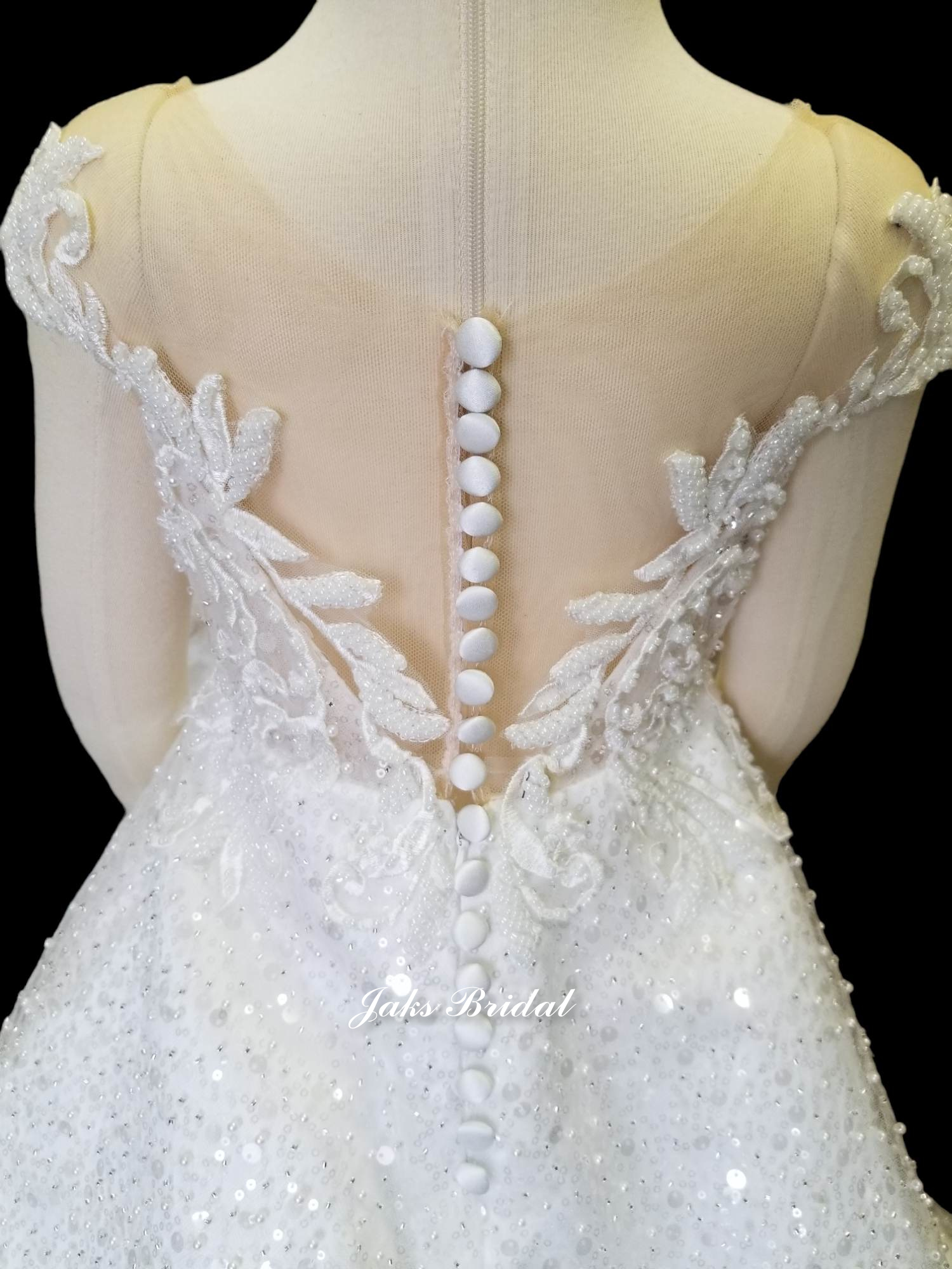 infant sequin and pearl wedding dress
