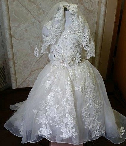 lace applique toddler bridal dress