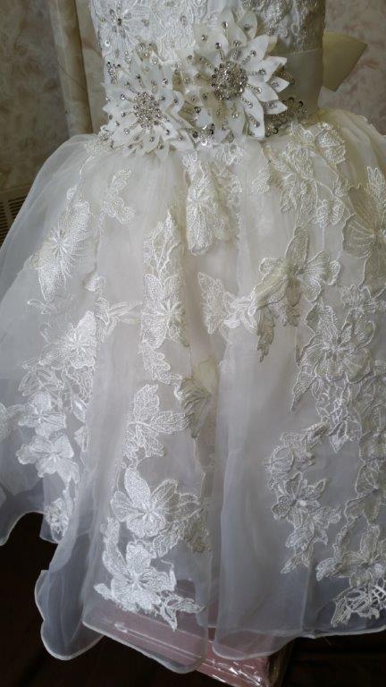 lace applique flower girl skirt
