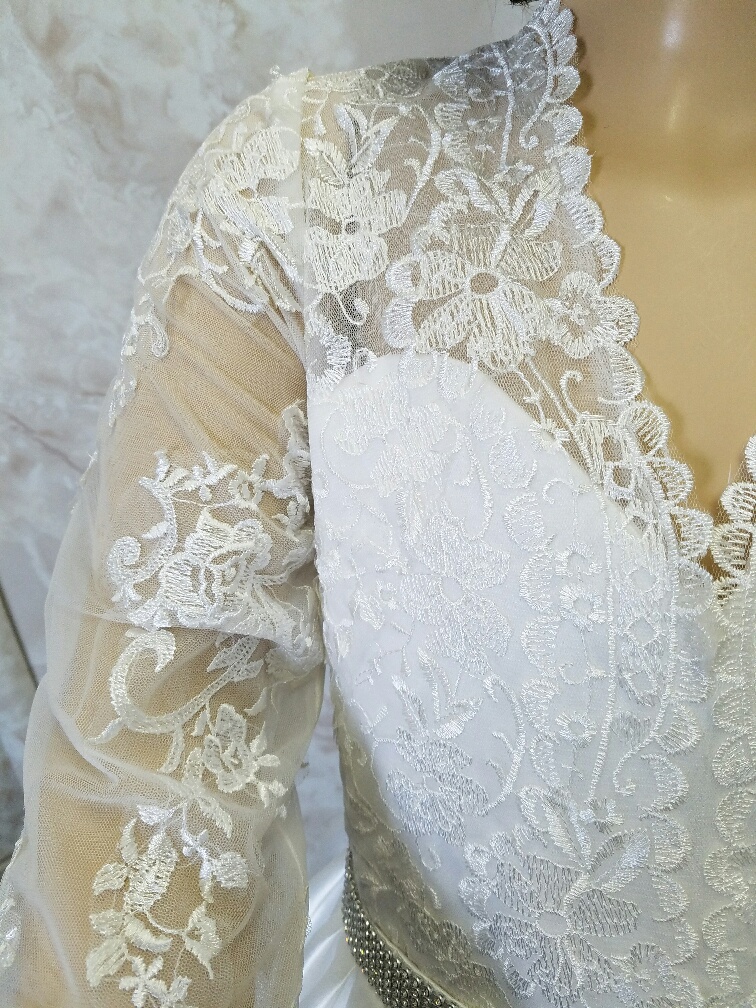 illusion neckline miniature wedding dress 