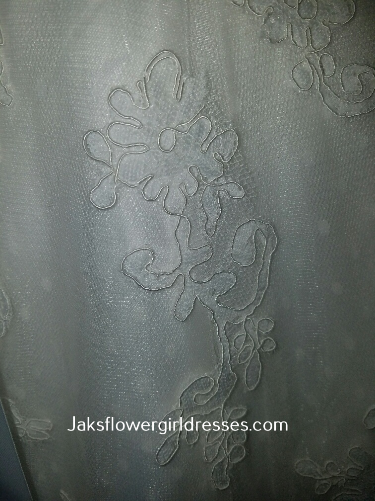 polka dot tulle with lace applique