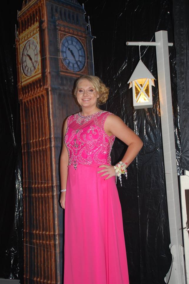 pink chiffon prom dress