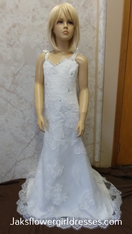 lace flowergirl dress with small train