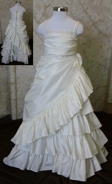 Multi layer ruffle flower girl gown