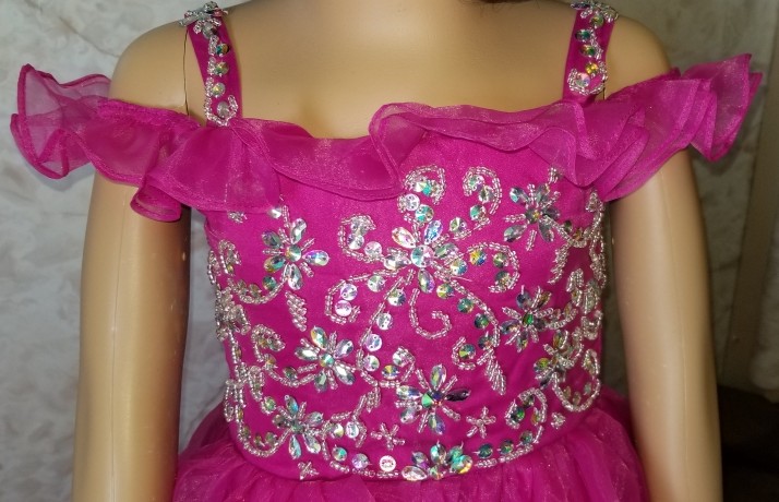 fuchsia little girls pageant dress