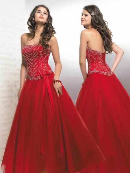 red beauty pageant dress