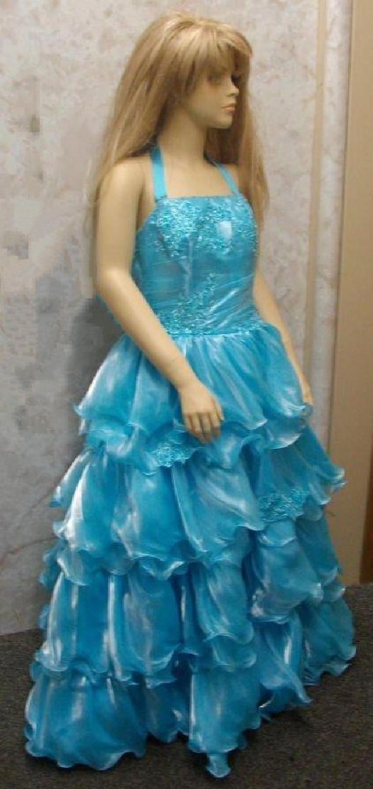 aqua pageant dress