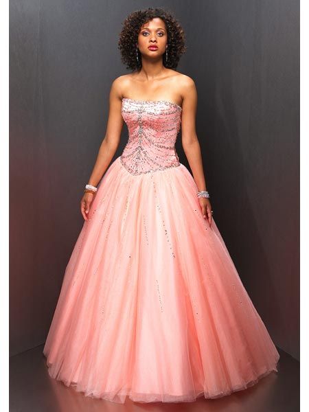Strapless Prom Dresses in Pink