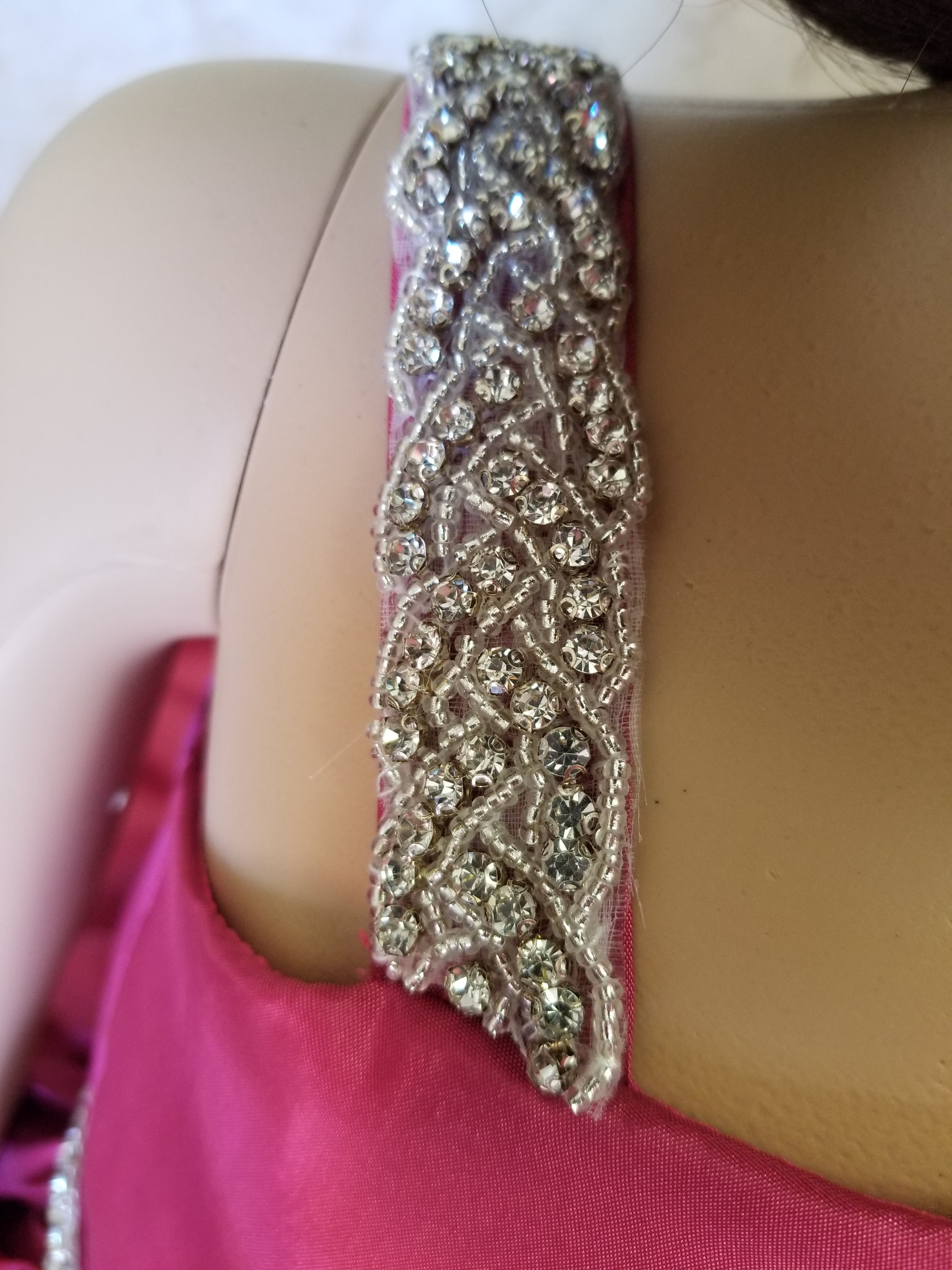 silver beaded shoulder strap