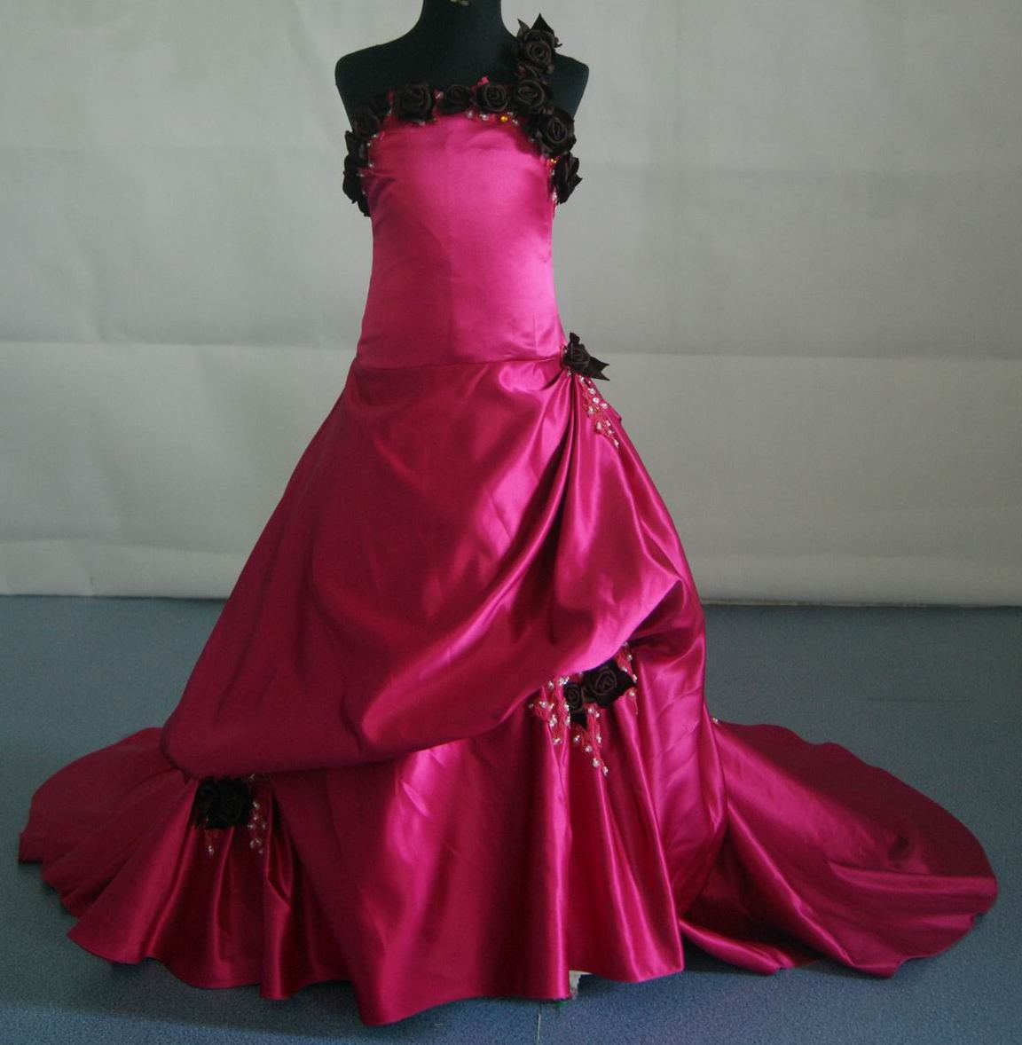 Bunches of roses gown