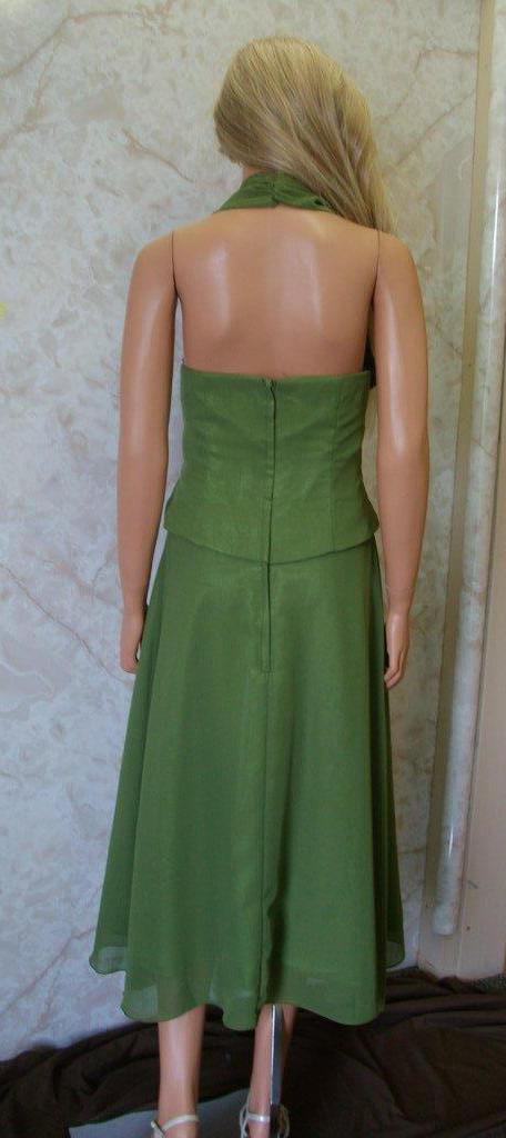 green sweetheart chiffon bridesmaid dress