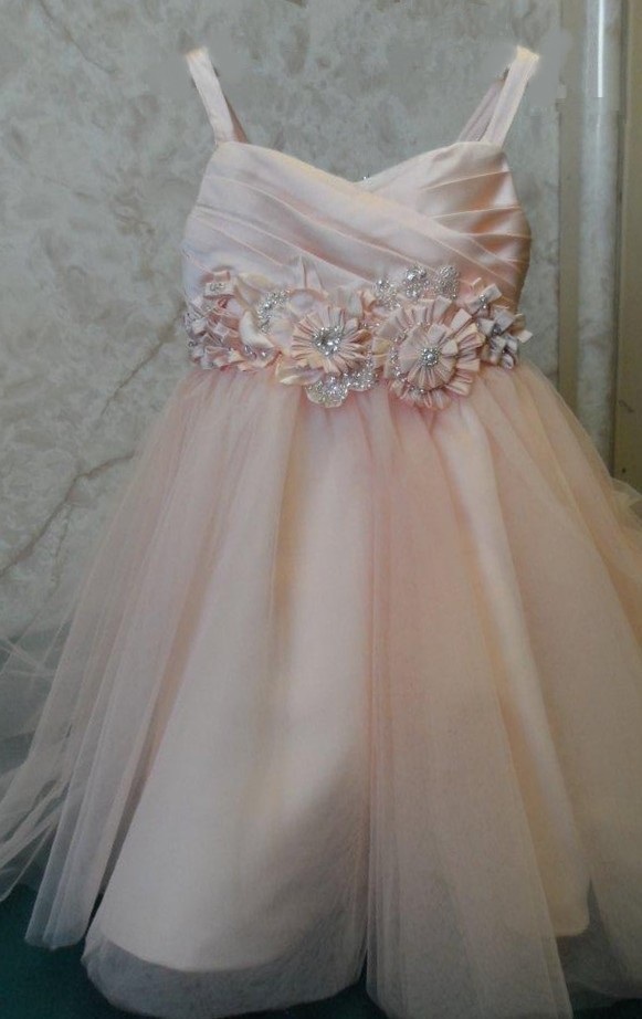 Sherbet tulle miniature bridal gown