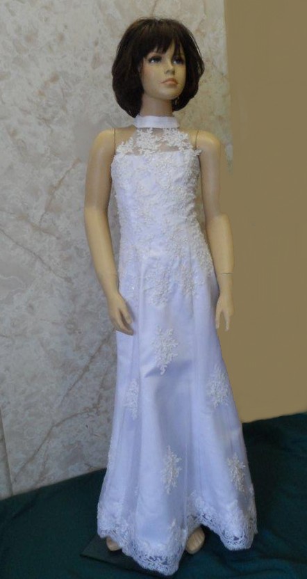 girls size 8 mini wedding gown $75