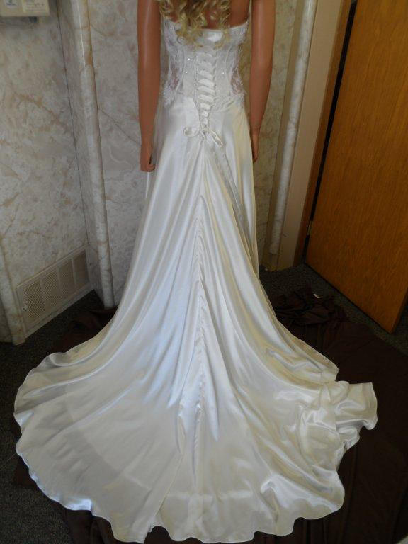 corset tie back wedding gown