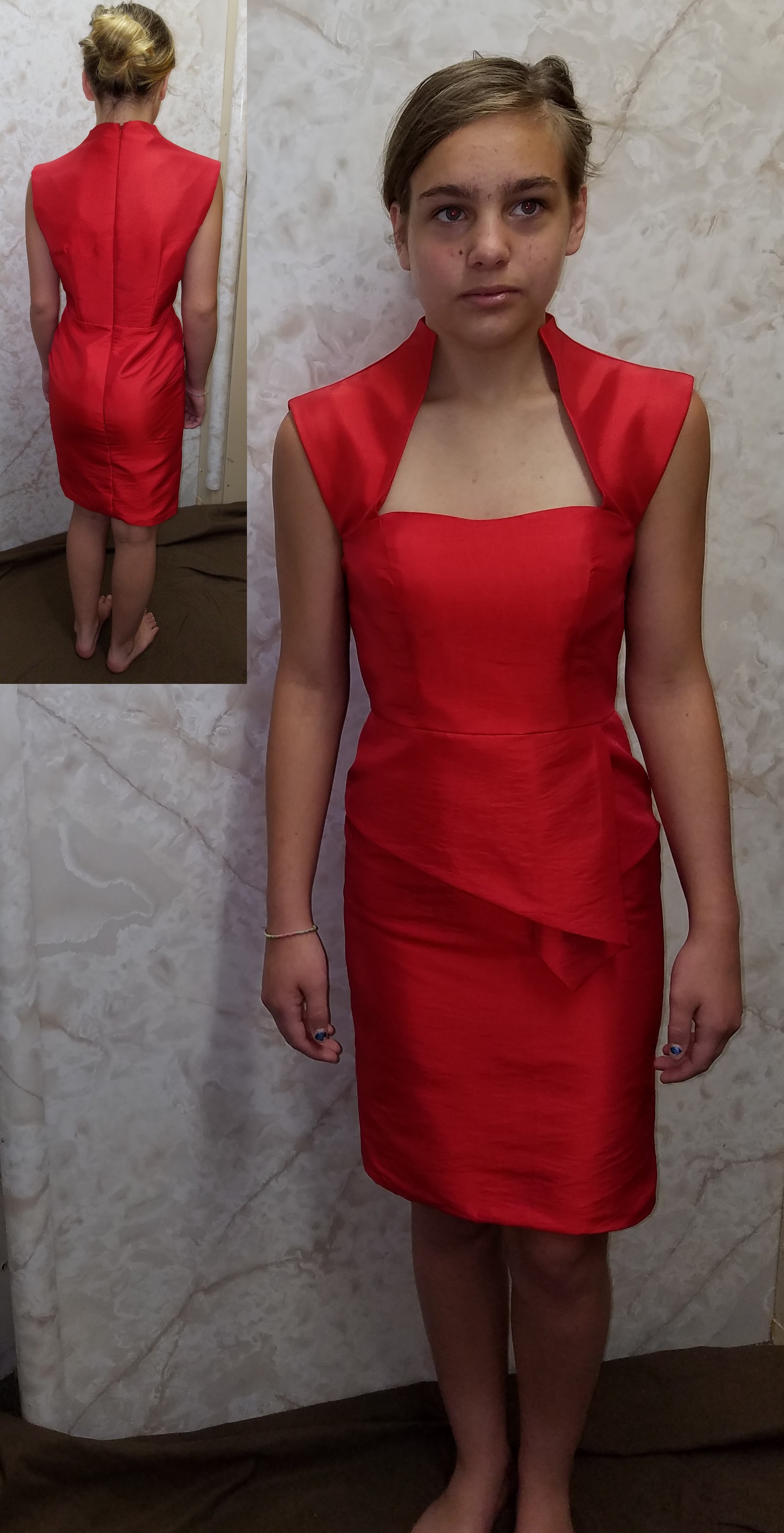 hot red bridesmaid dress