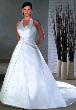 plus size halter wedding dress