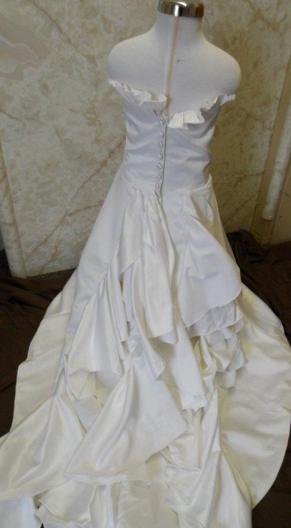 Tiered Train Wedding Gown