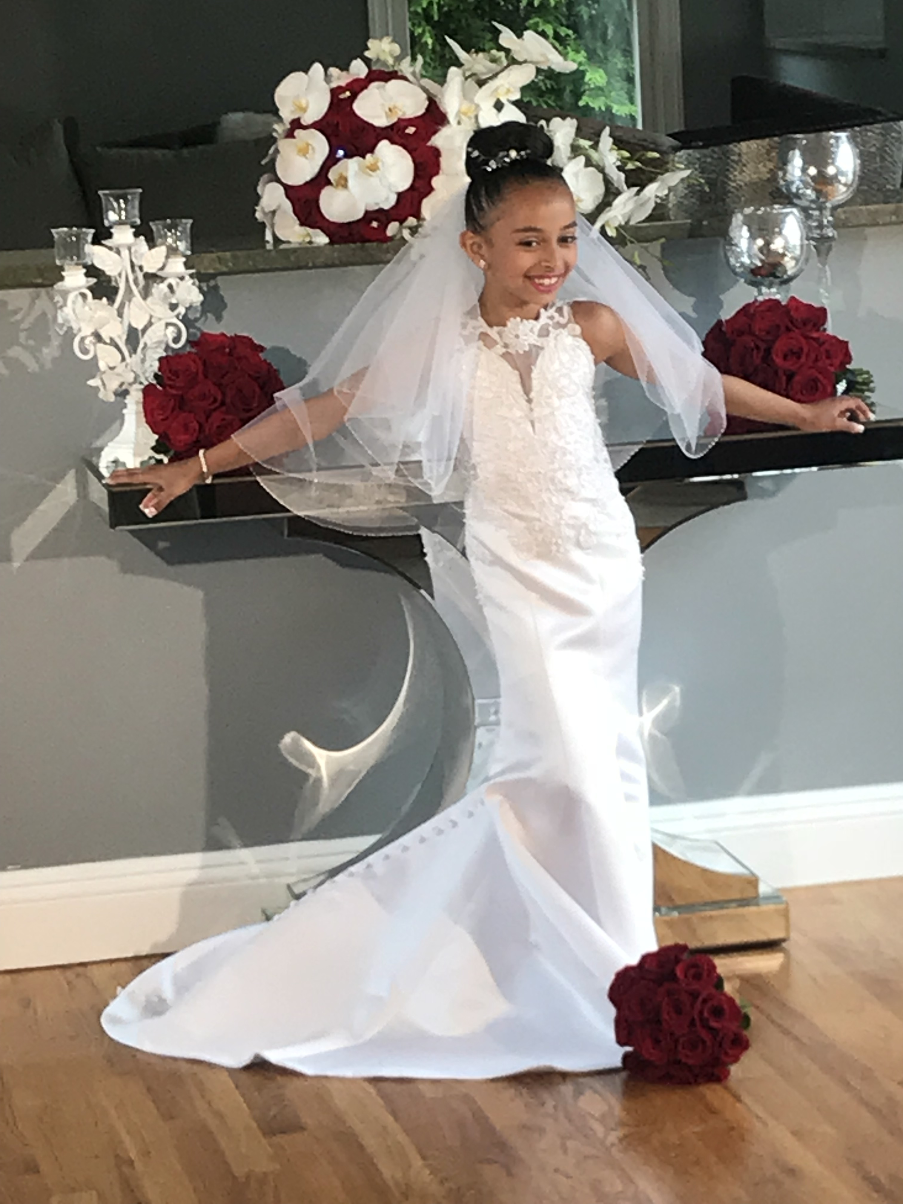elegant flower girl bride