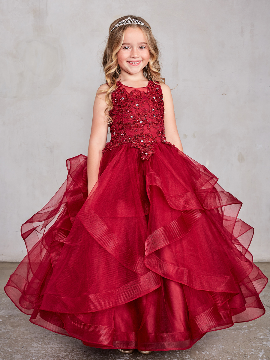 girls pageant dresses in burgundy