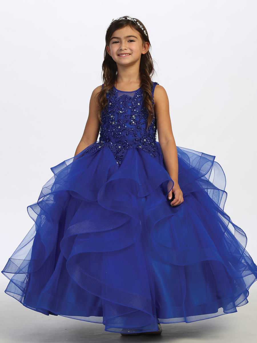 girls pageant dresses in royal blue