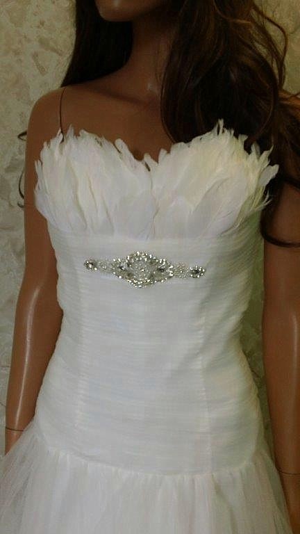 feather wedding dress