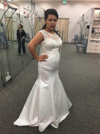 Match my David's Bridal Jewel Style WG3731 wedding dress